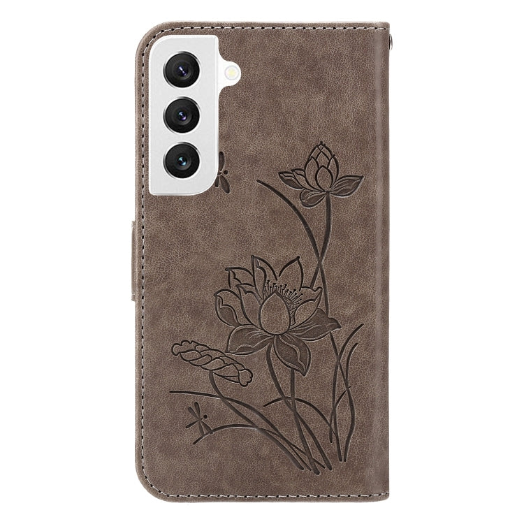 For Samsung Galaxy S22 5G Lotus Embossed Leather Phone Case