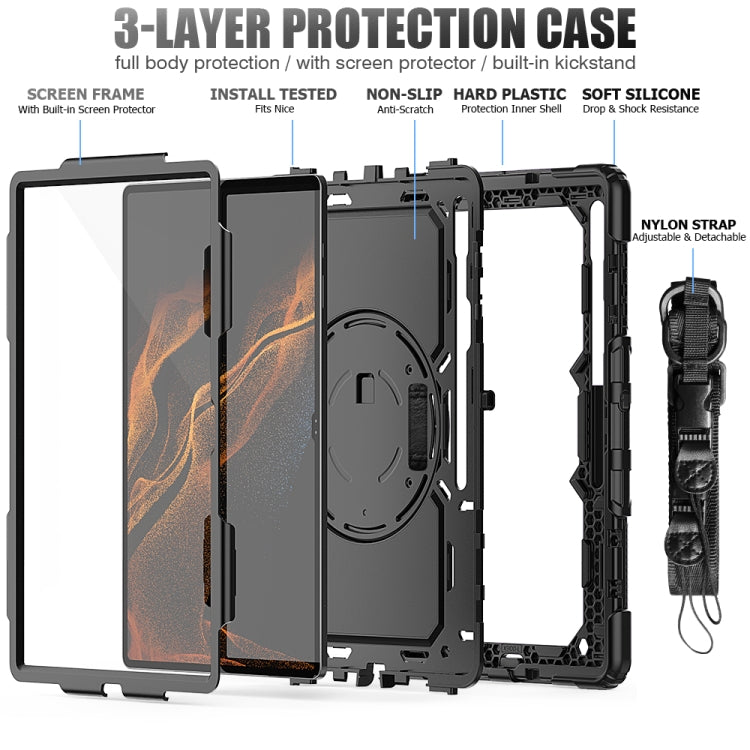 For Samsung Galaxy Tab S8 Ultra 14.6 inch SM-X900 Silicone + PC Tablet Case