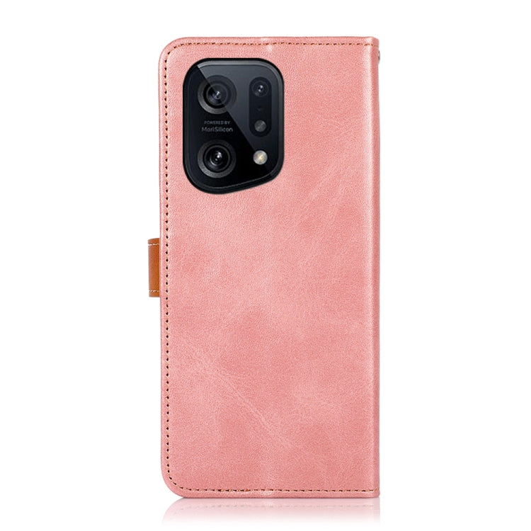 For OPPO Find X5 KHAZNEH Dual-color Cowhide Texture Flip Leather Phone Case
