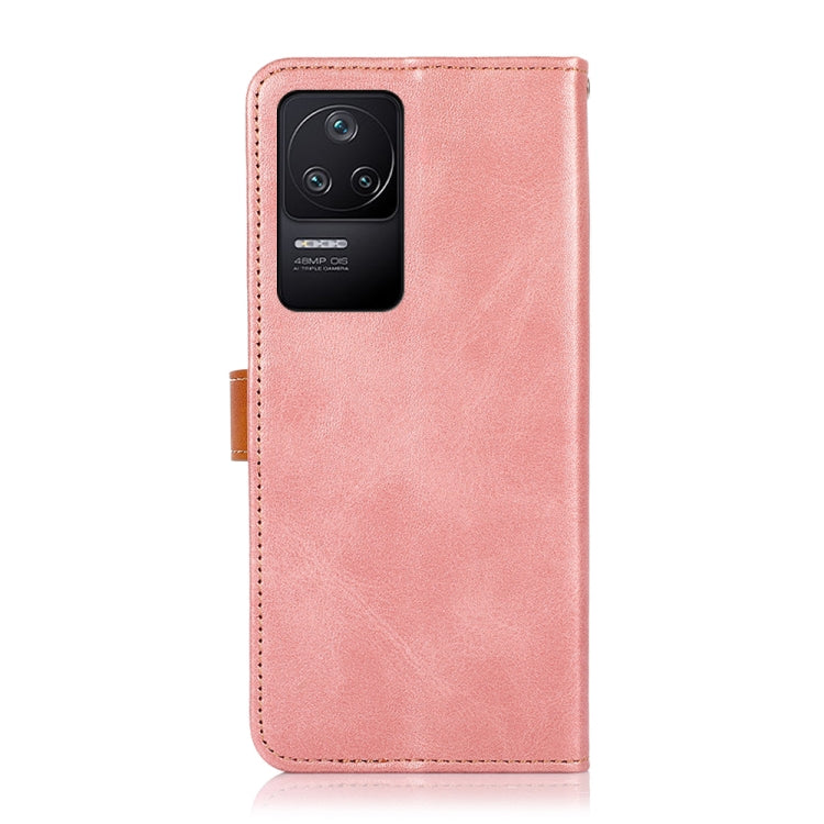 For Xiaomi Redmi K40S KHAZNEH Dual-color Cowhide Texture Flip Leather Phone Case