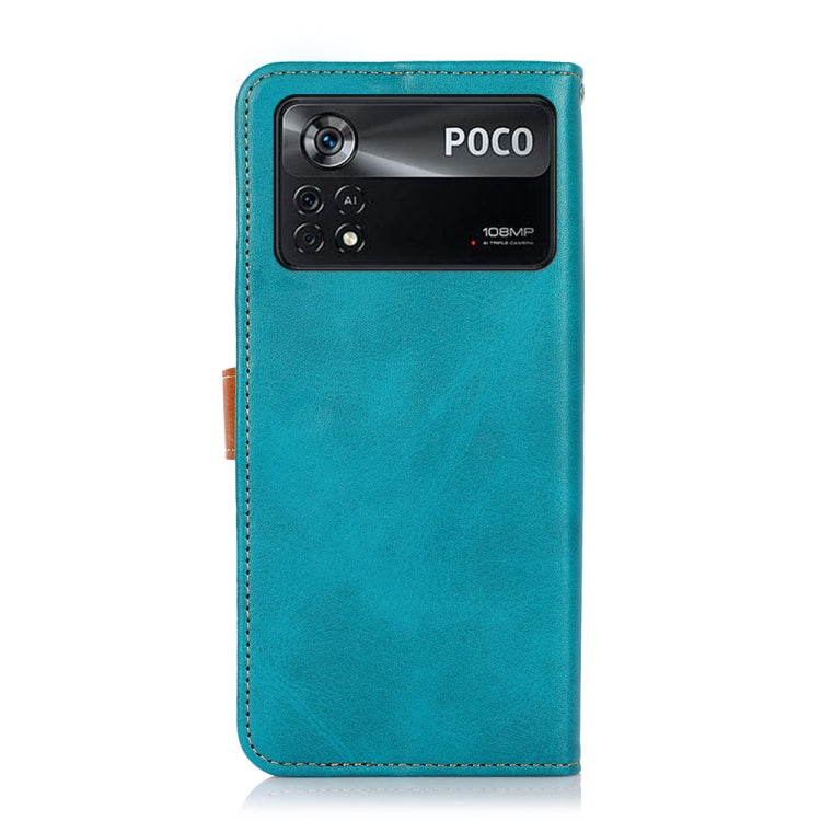 For Xiaomi Poco X4 Pro 5G KHAZNEH Dual-color Cowhide Texture Flip Leather Phone Case