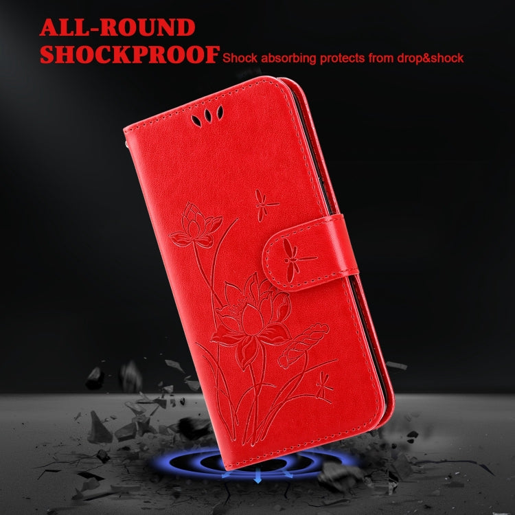 For iPhone X / XS Lotus Embossed Leather Phone Case