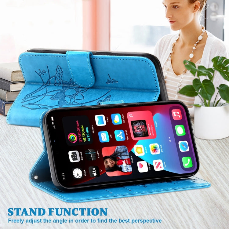 For iPhone X / XS Lotus Embossed Leather Phone Case