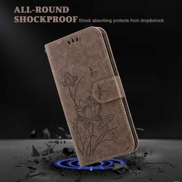 For iPhone X / XS Lotus Embossed Leather Phone Case