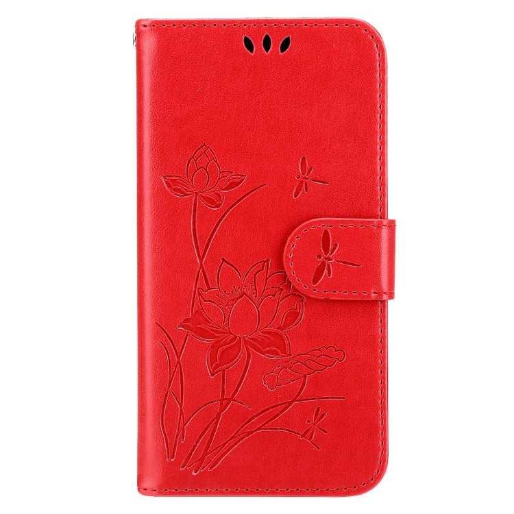 For iPhone 13 mini Lotus Embossed Leather Phone Case