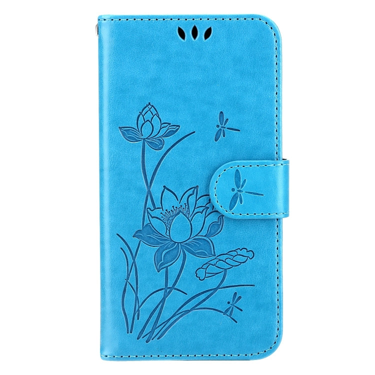For iPhone 13 mini Lotus Embossed Leather Phone Case