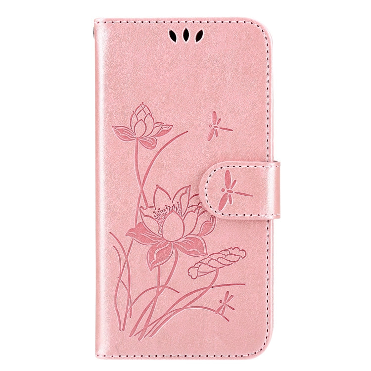 For iPhone 13 mini Lotus Embossed Leather Phone Case