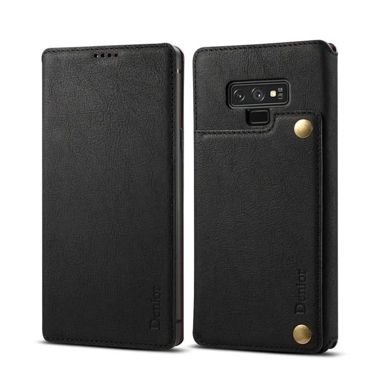 For Galaxy Note9 Denior V4 Luxury Car Cowhide Horizontal Flip Leather Case with Holder & Card Slots & Wallet