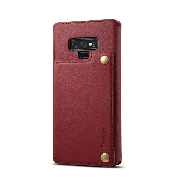 For Galaxy Note9 Denior V4 Luxury Car Cowhide Horizontal Flip Leather Case with Holder & Card Slots & Wallet
