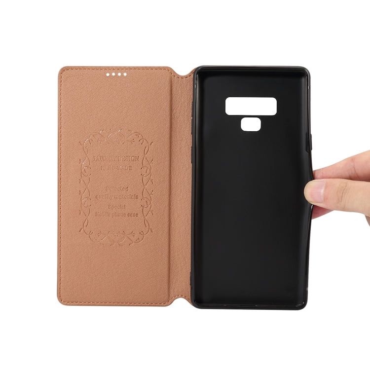 For Galaxy Note9 Denior V4 Luxury Car Cowhide Horizontal Flip Leather Case with Holder & Card Slots & Wallet