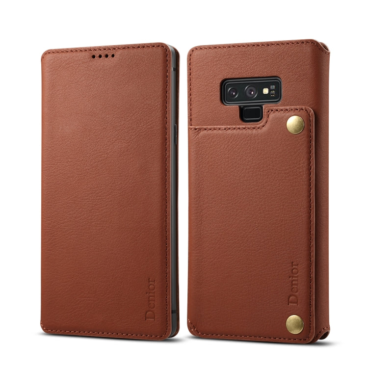For Galaxy Note9 Denior V4 Luxury Car Cowhide Horizontal Flip Leather Case with Holder & Card Slots & Wallet