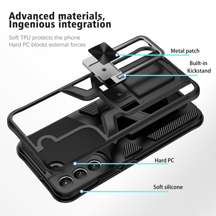 For Samsung Galaxy S22 5G Armor 2 in 1 PC + TPU Magnetic Phone Case