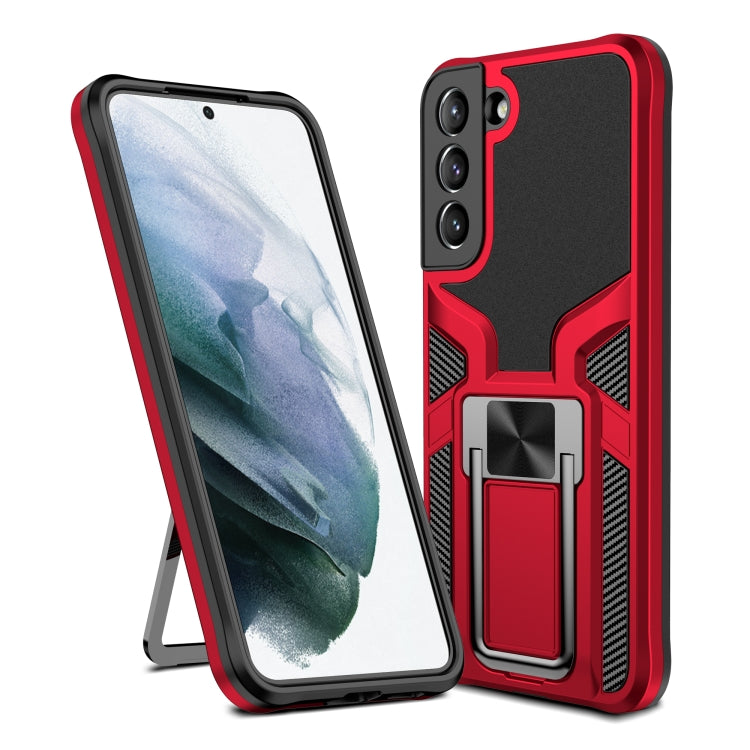 For Samsung Galaxy S22 5G Armor 2 in 1 PC + TPU Magnetic Phone Case