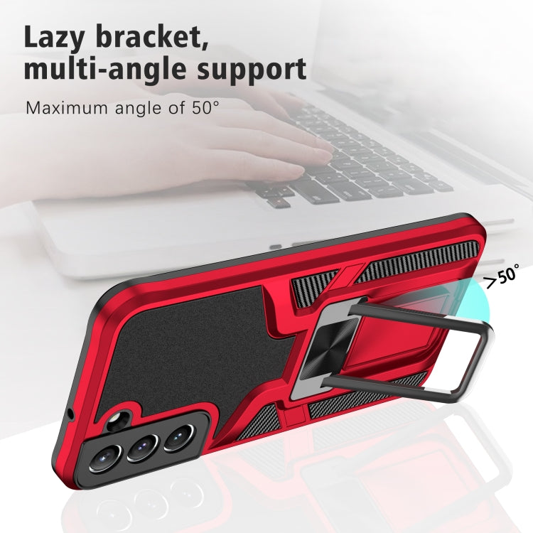 For Samsung Galaxy S22 5G Armor 2 in 1 PC + TPU Magnetic Phone Case