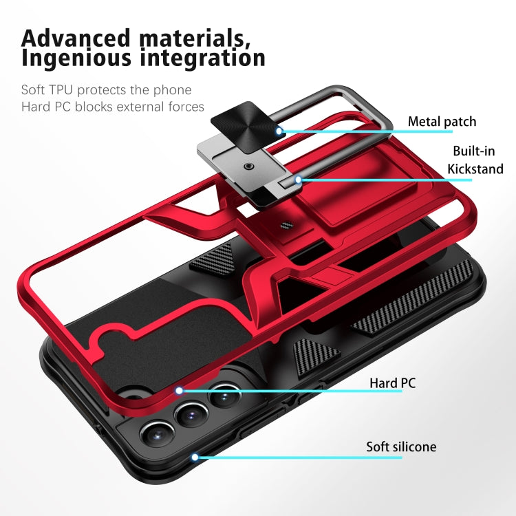 For Samsung Galaxy S22 5G Armor 2 in 1 PC + TPU Magnetic Phone Case