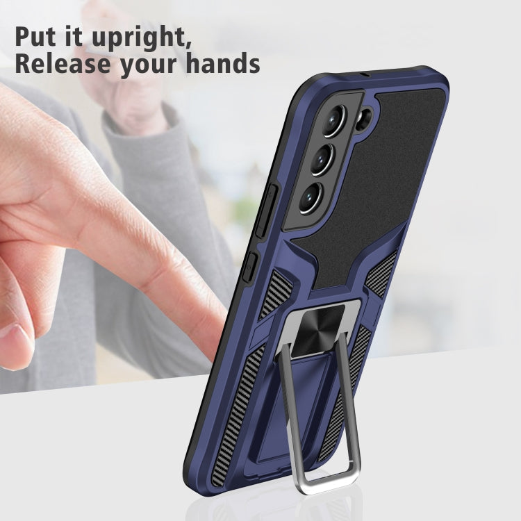 For Samsung Galaxy S22 5G Armor 2 in 1 PC + TPU Magnetic Phone Case
