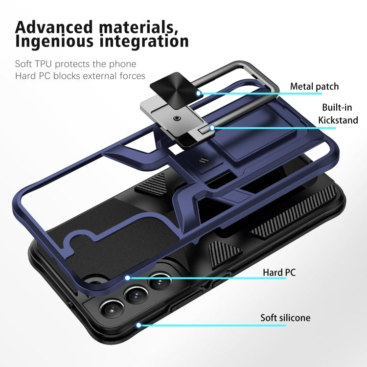 For Samsung Galaxy S22 5G Armor 2 in 1 PC + TPU Magnetic Phone Case