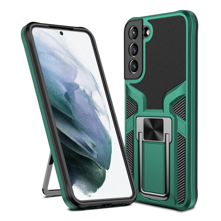 For Samsung Galaxy S22 5G Armor 2 in 1 PC + TPU Magnetic Phone Case