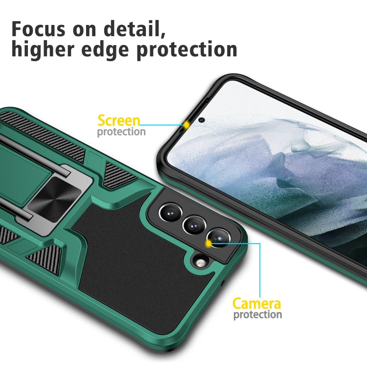 For Samsung Galaxy S22 5G Armor 2 in 1 PC + TPU Magnetic Phone Case