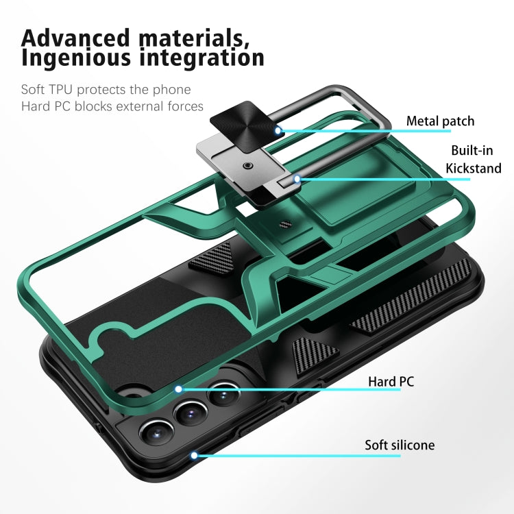 For Samsung Galaxy S22 5G Armor 2 in 1 PC + TPU Magnetic Phone Case