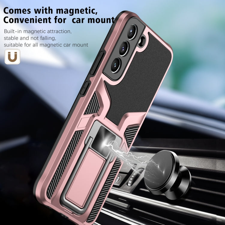 For Samsung Galaxy S22 5G Armor 2 in 1 PC + TPU Magnetic Phone Case