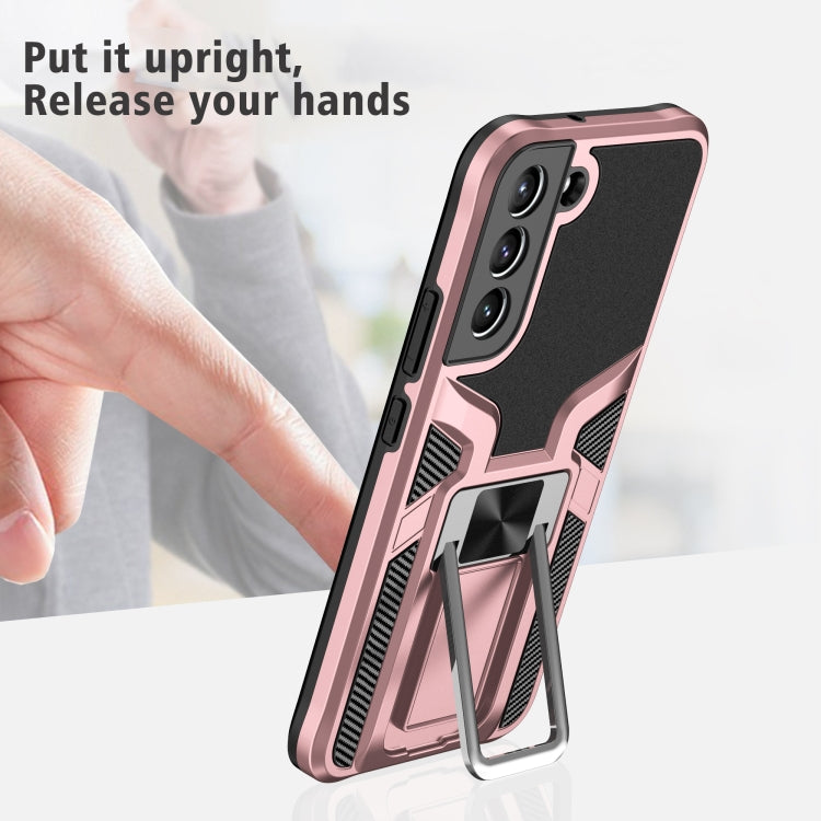 For Samsung Galaxy S22 5G Armor 2 in 1 PC + TPU Magnetic Phone Case