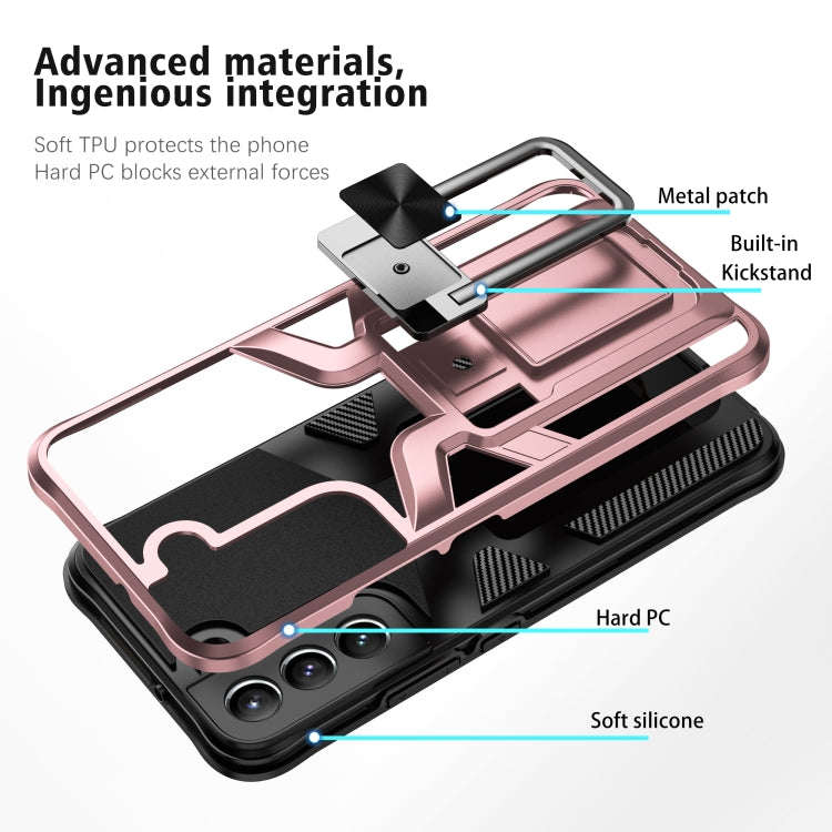 For Samsung Galaxy S22 5G Armor 2 in 1 PC + TPU Magnetic Phone Case