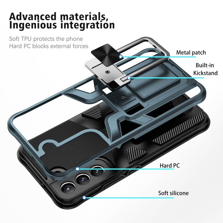 For Samsung Galaxy S22 5G Armor 2 in 1 PC + TPU Magnetic Phone Case