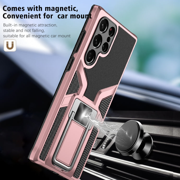 For Samsung Galaxy S22 Ultra 5G Armor 2 in 1 PC + TPU Magnetic Phone Case