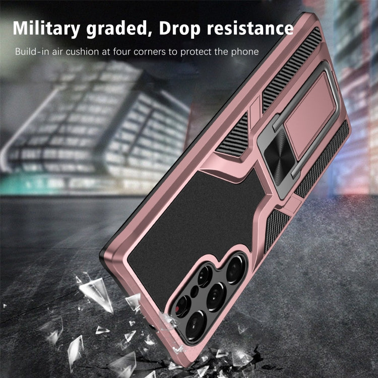 For Samsung Galaxy S22 Ultra 5G Armor 2 in 1 PC + TPU Magnetic Phone Case
