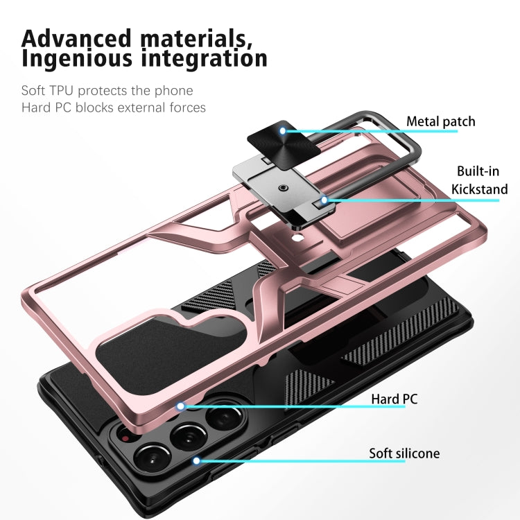 For Samsung Galaxy S22 Ultra 5G Armor 2 in 1 PC + TPU Magnetic Phone Case