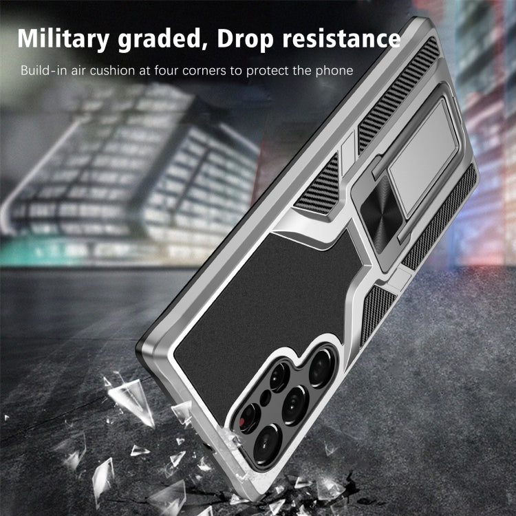 For Samsung Galaxy S22 Ultra 5G Armor 2 in 1 PC + TPU Magnetic Phone Case