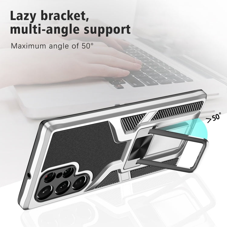 For Samsung Galaxy S22 Ultra 5G Armor 2 in 1 PC + TPU Magnetic Phone Case