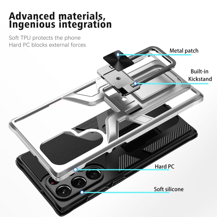 For Samsung Galaxy S22 Ultra 5G Armor 2 in 1 PC + TPU Magnetic Phone Case
