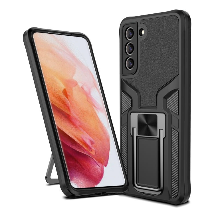 For Samsung Galaxy S21 FE 5G Armor 2 in 1 PC + TPU Magnetic Phone Case