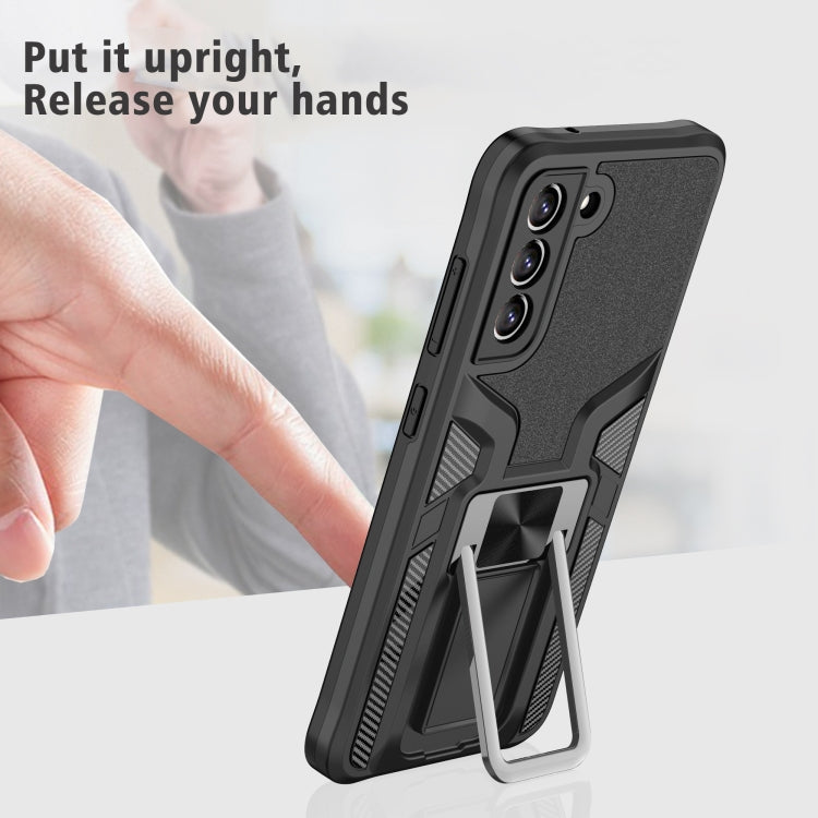 For Samsung Galaxy S21 FE 5G Armor 2 in 1 PC + TPU Magnetic Phone Case