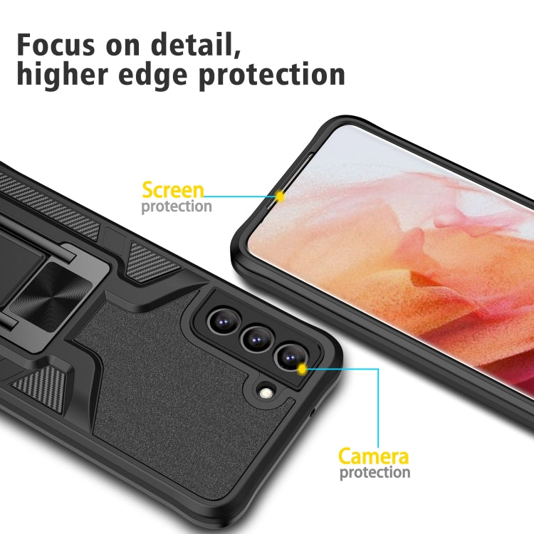 For Samsung Galaxy S21 FE 5G Armor 2 in 1 PC + TPU Magnetic Phone Case