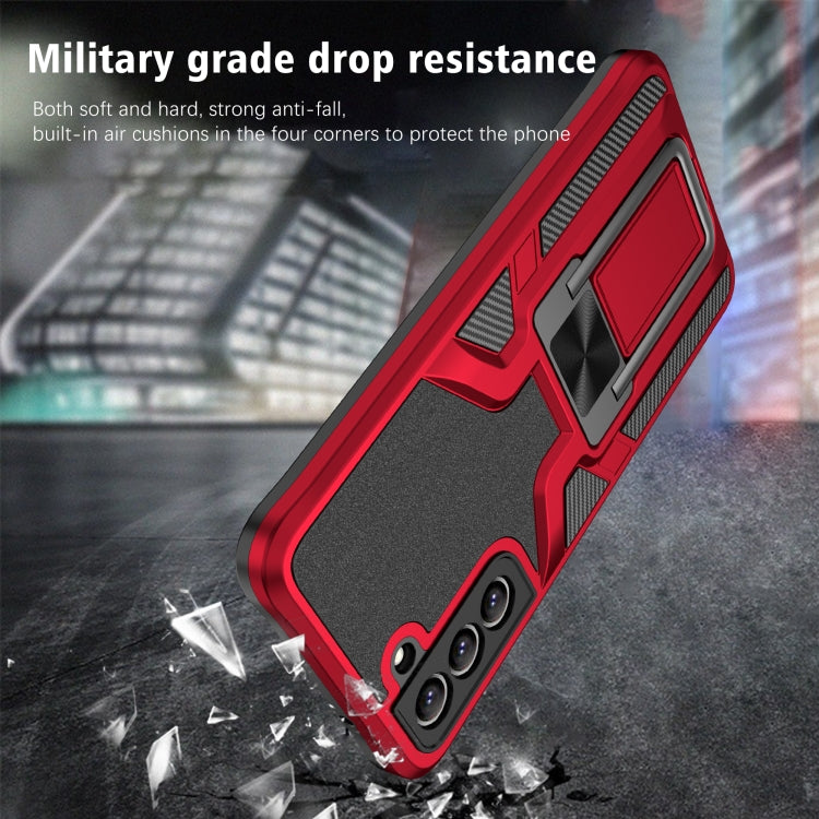 For Samsung Galaxy S21 FE 5G Armor 2 in 1 PC + TPU Magnetic Phone Case