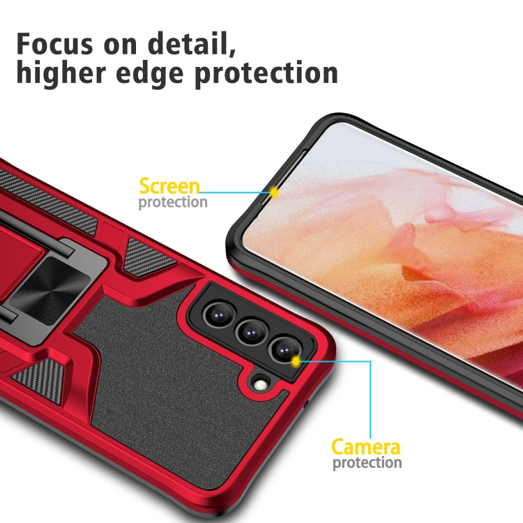 For Samsung Galaxy S21 FE 5G Armor 2 in 1 PC + TPU Magnetic Phone Case