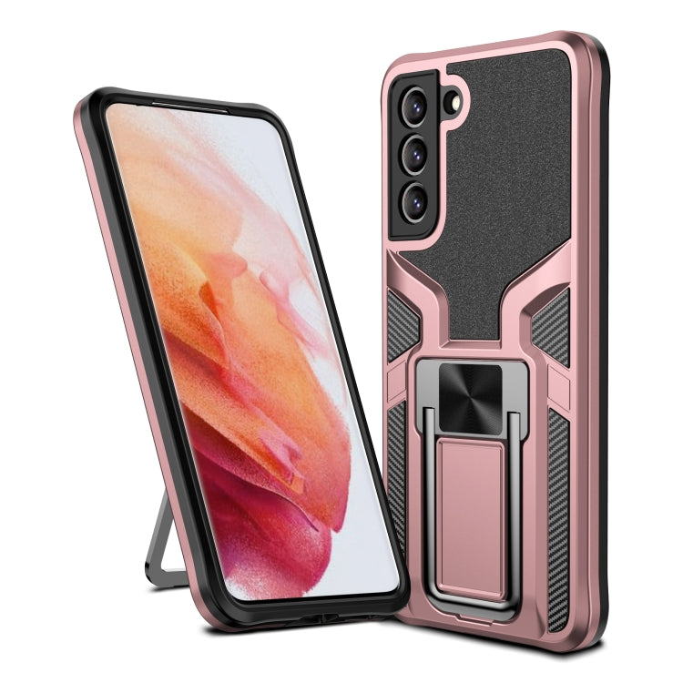 For Samsung Galaxy S21 FE 5G Armor 2 in 1 PC + TPU Magnetic Phone Case