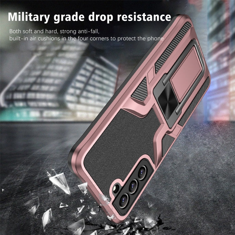 For Samsung Galaxy S21 FE 5G Armor 2 in 1 PC + TPU Magnetic Phone Case