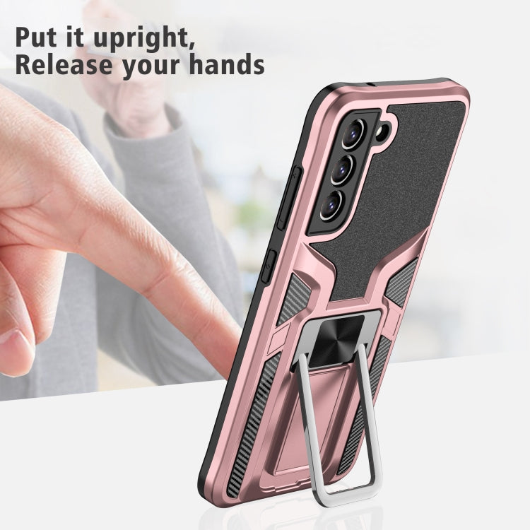 For Samsung Galaxy S21 FE 5G Armor 2 in 1 PC + TPU Magnetic Phone Case