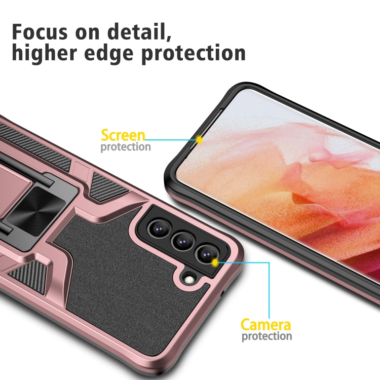 For Samsung Galaxy S21 FE 5G Armor 2 in 1 PC + TPU Magnetic Phone Case