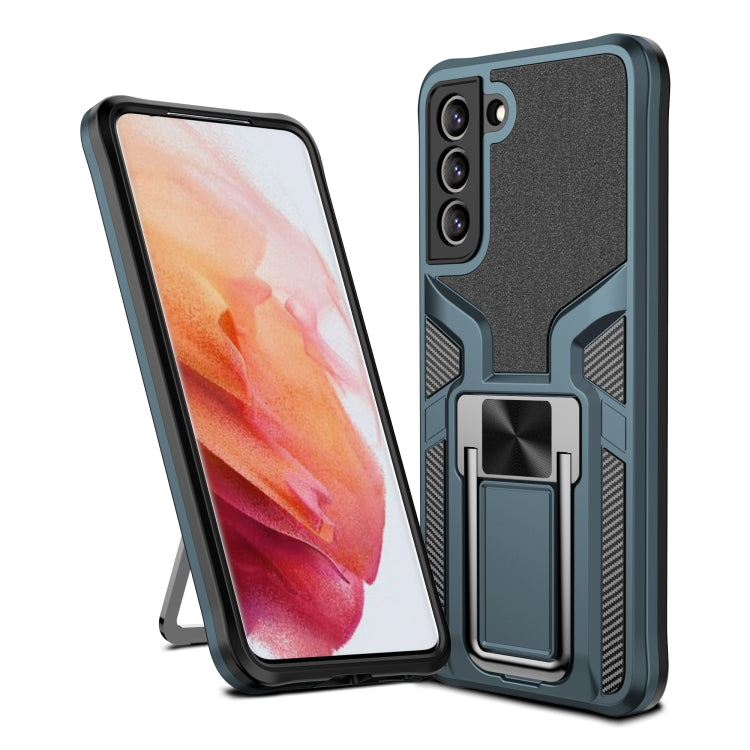 For Samsung Galaxy S21 FE 5G Armor 2 in 1 PC + TPU Magnetic Phone Case