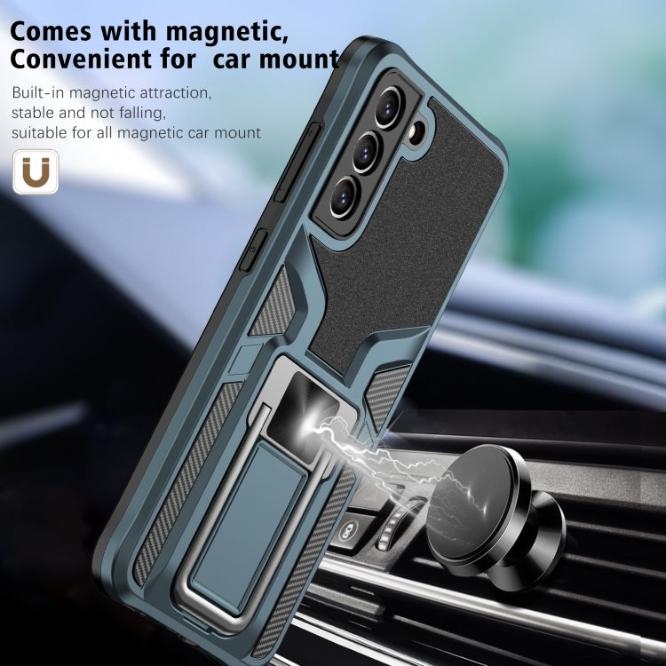 For Samsung Galaxy S21 FE 5G Armor 2 in 1 PC + TPU Magnetic Phone Case