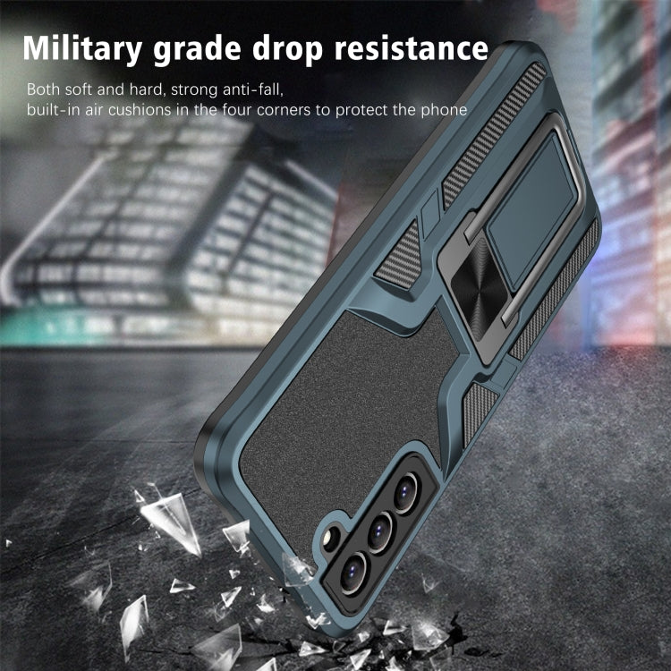 For Samsung Galaxy S21 FE 5G Armor 2 in 1 PC + TPU Magnetic Phone Case
