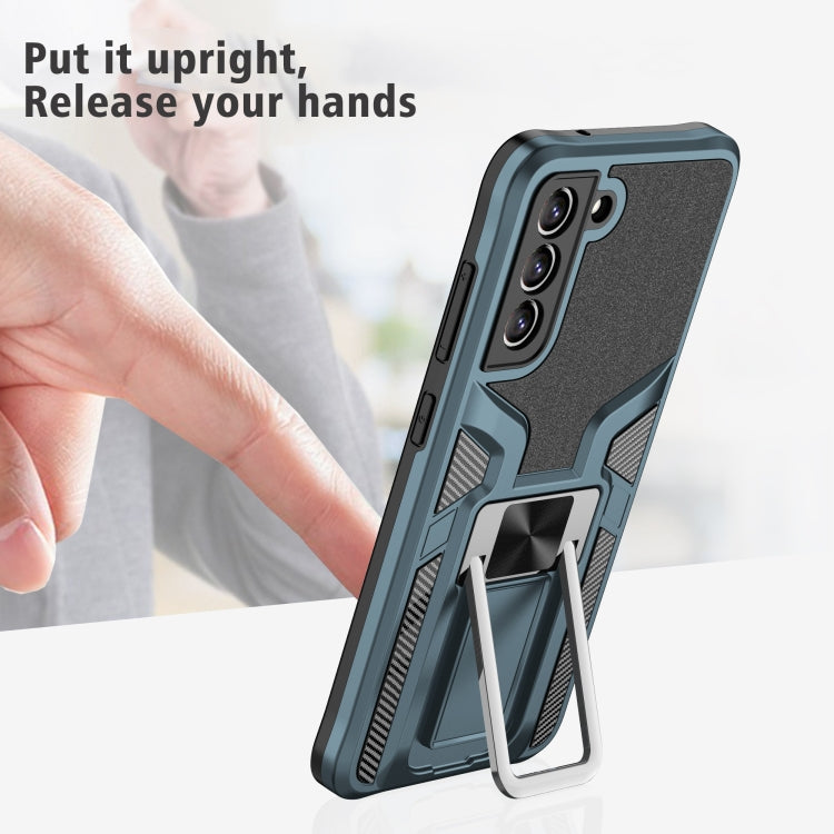 For Samsung Galaxy S21 FE 5G Armor 2 in 1 PC + TPU Magnetic Phone Case