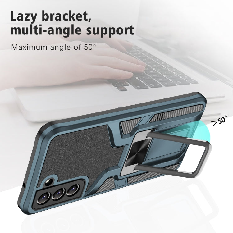 For Samsung Galaxy S21 FE 5G Armor 2 in 1 PC + TPU Magnetic Phone Case