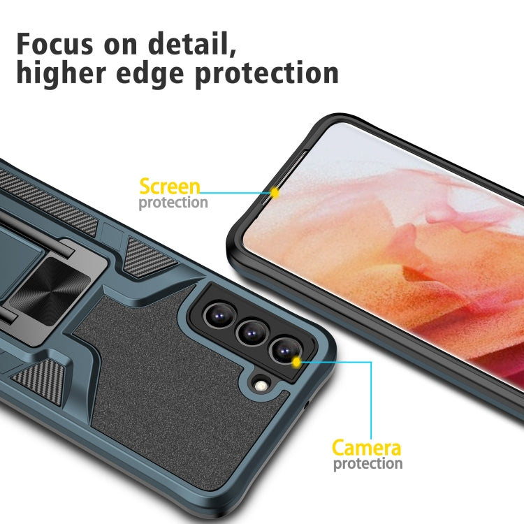 For Samsung Galaxy S21 FE 5G Armor 2 in 1 PC + TPU Magnetic Phone Case