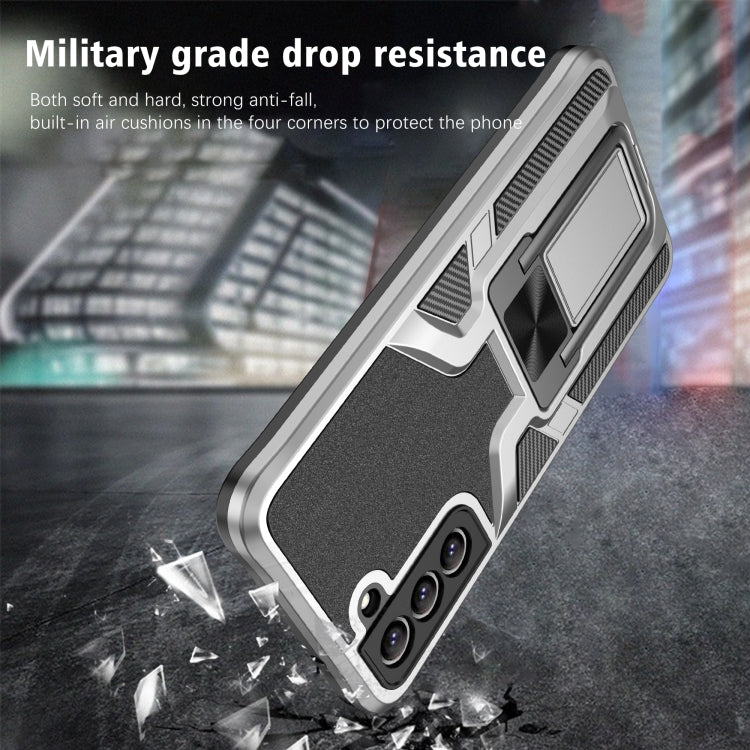 For Samsung Galaxy S21 FE 5G Armor 2 in 1 PC + TPU Magnetic Phone Case